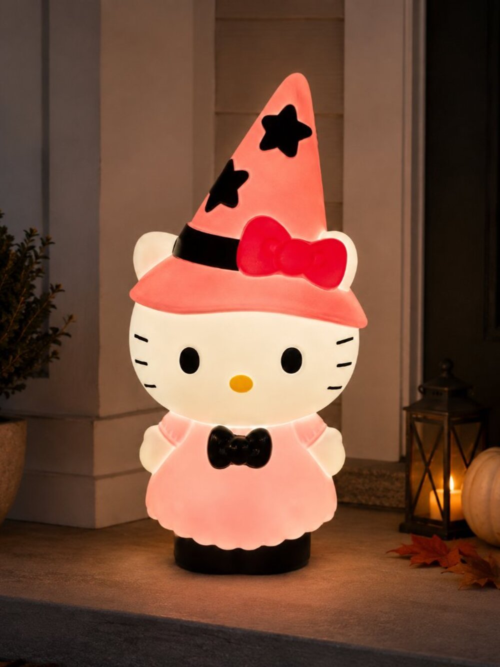 Sanrio Hello Kitty Halloween Light-Up Blow Mold Pink Witch NWT